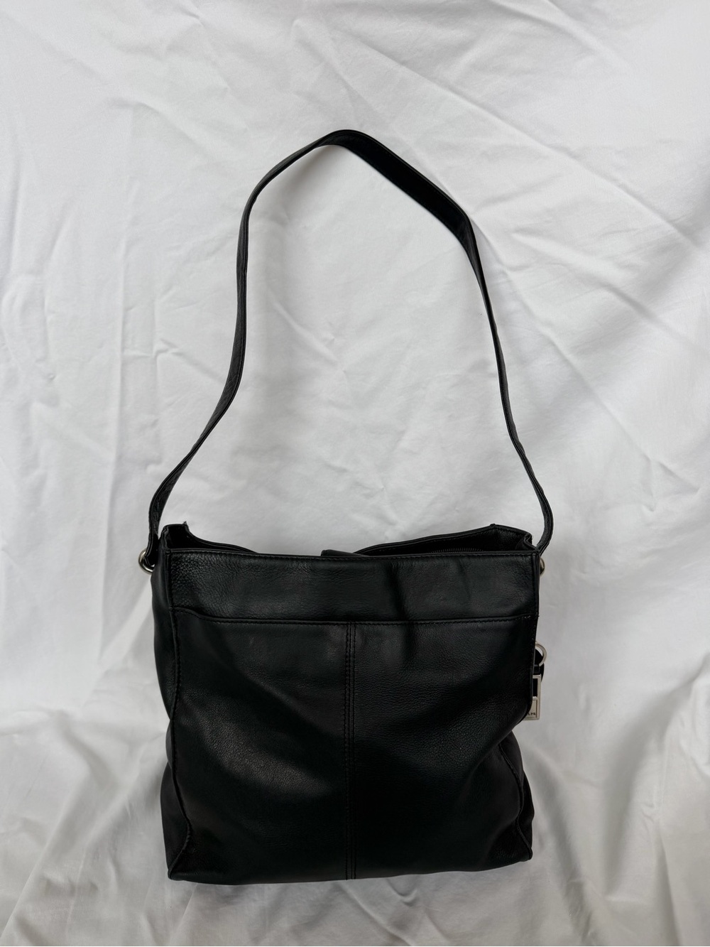 Classic Black Genuine Leather Shoulder Bag